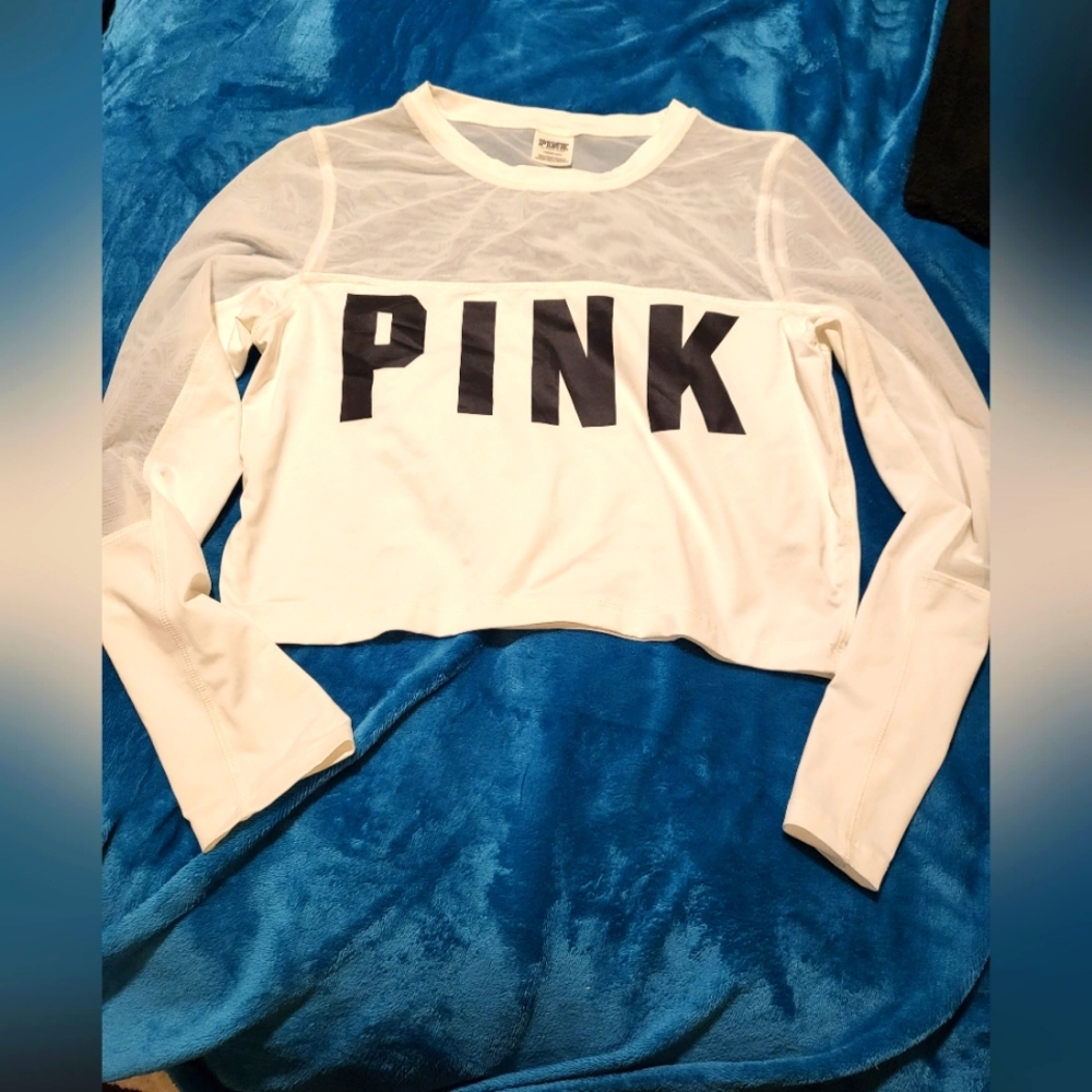 PINK Crop Mesh Top